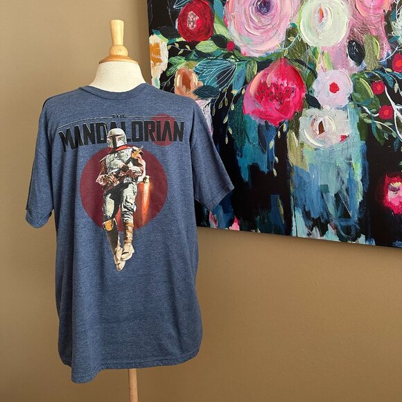 Star Wars The Mandalorian Graphic Tee Boba Fett Men’s Large - Picture 1 of 4